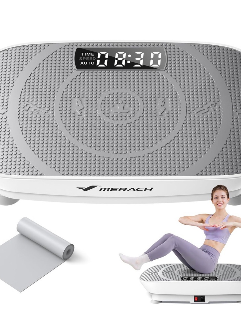 Gray Vibrating Fitness Platform with LED Timer